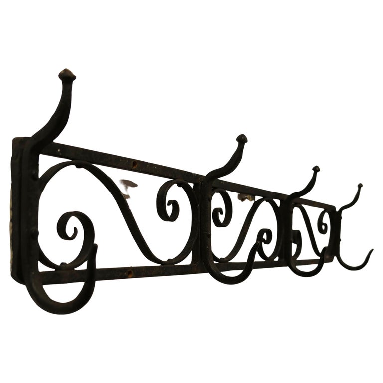 Midcentury Retro Wrought Iron Hat and Coat Rack For Sale at 1stDibs