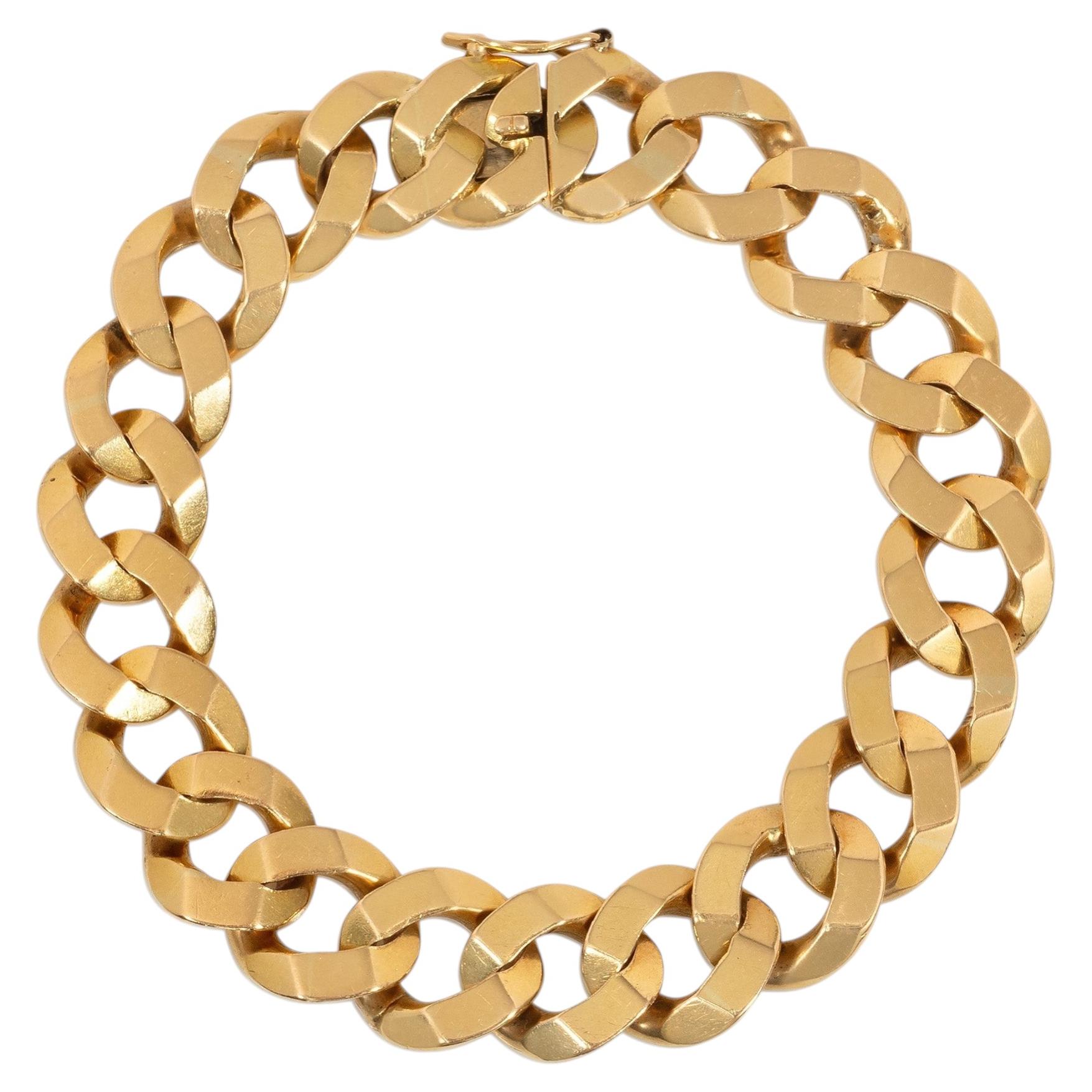 Mid-Century reversible, beveled curblink bracelet