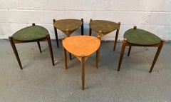 Mid-Century Reversible Stacking Table Stools by Lu Van Circa 1960s