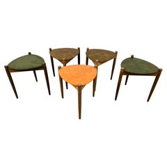 Mid-Century Reversible Stacking Table Stools by Lu Van Circa 1960s