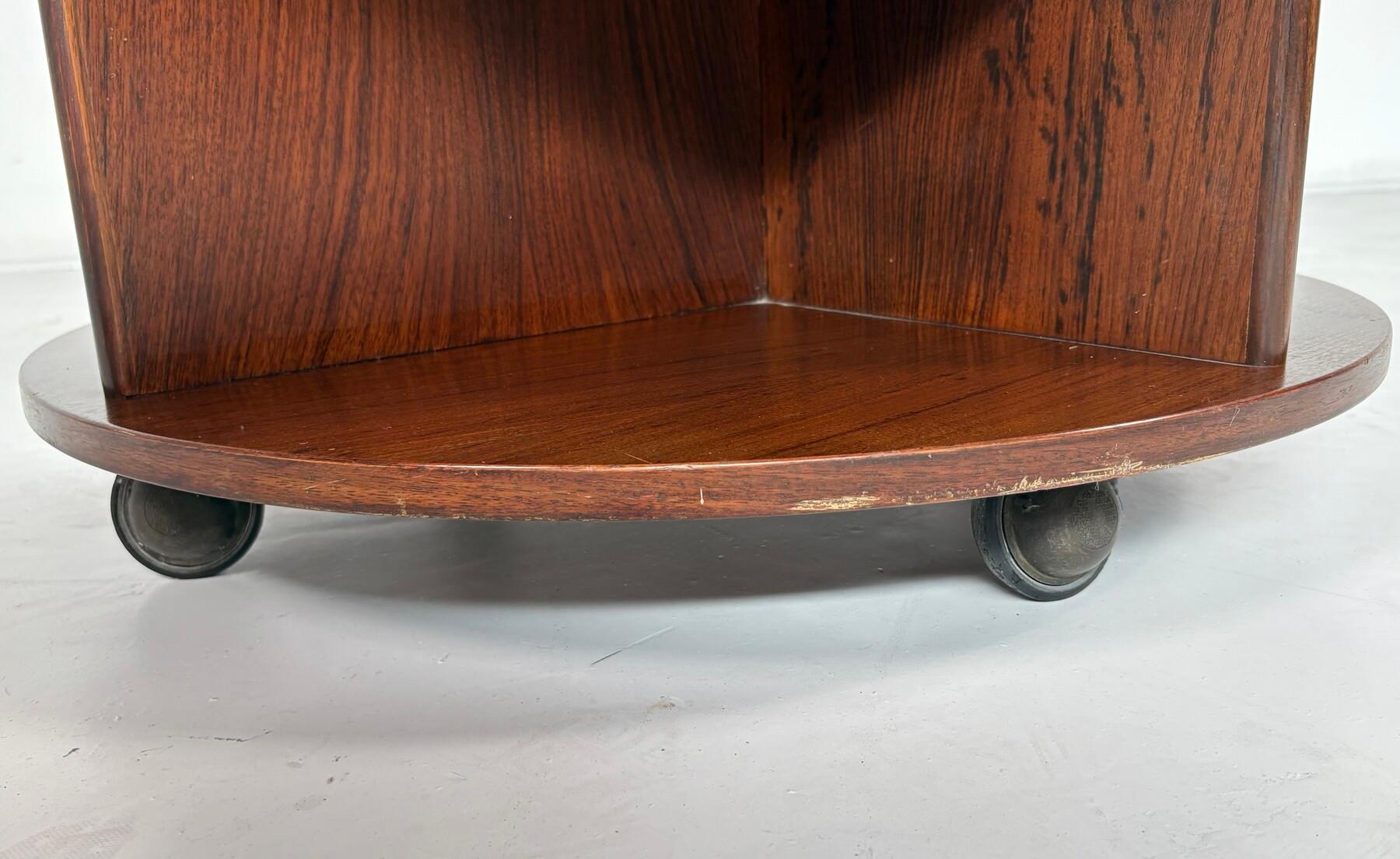 Mid-Century Revolving Bookcase with Shutters attributed to Gianfranco Frattini For Sale 1