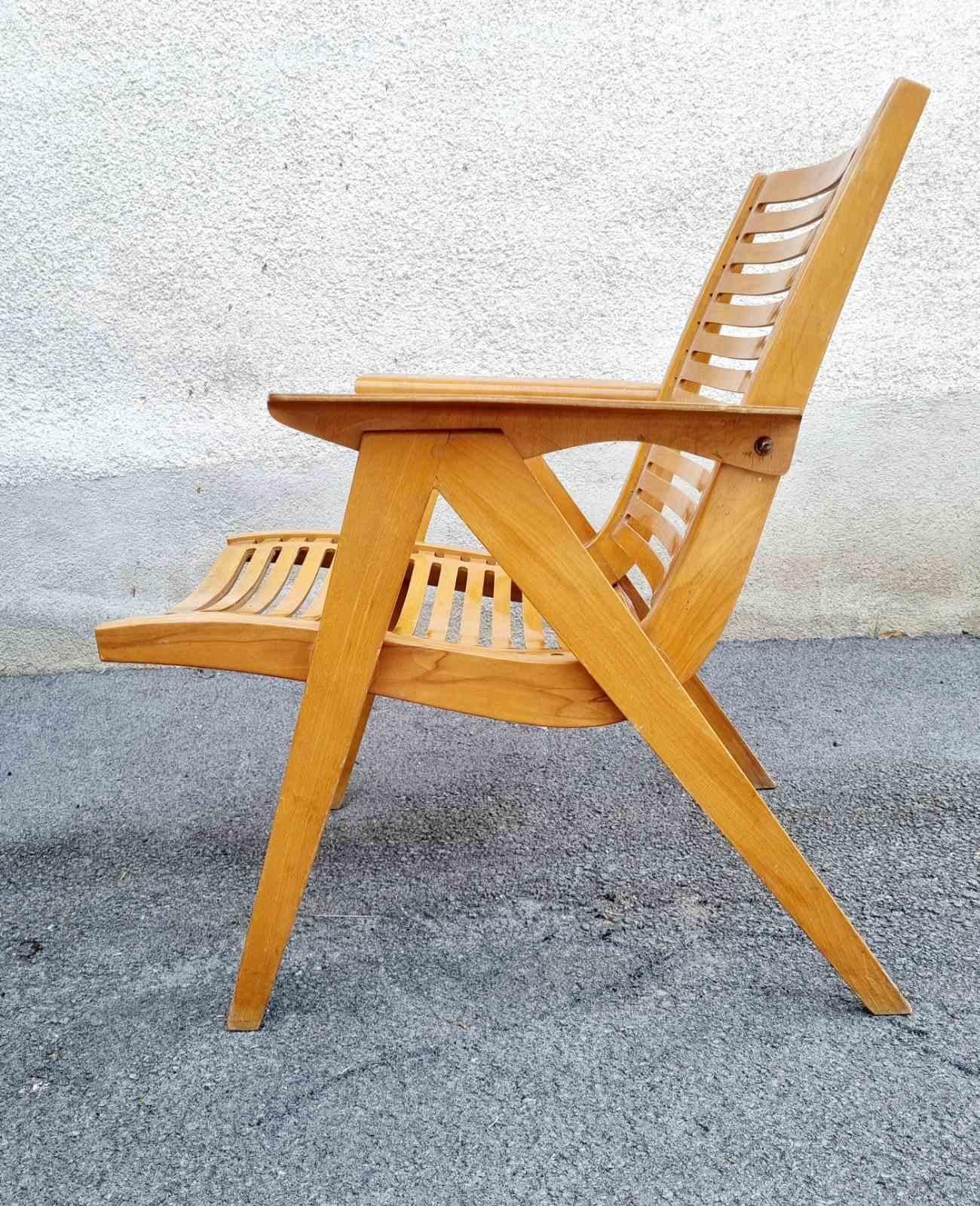 Mid Century Rex Lounge Armchairs Model 120 Designed by Niko Kralj, Slovenia 60s For Sale 3