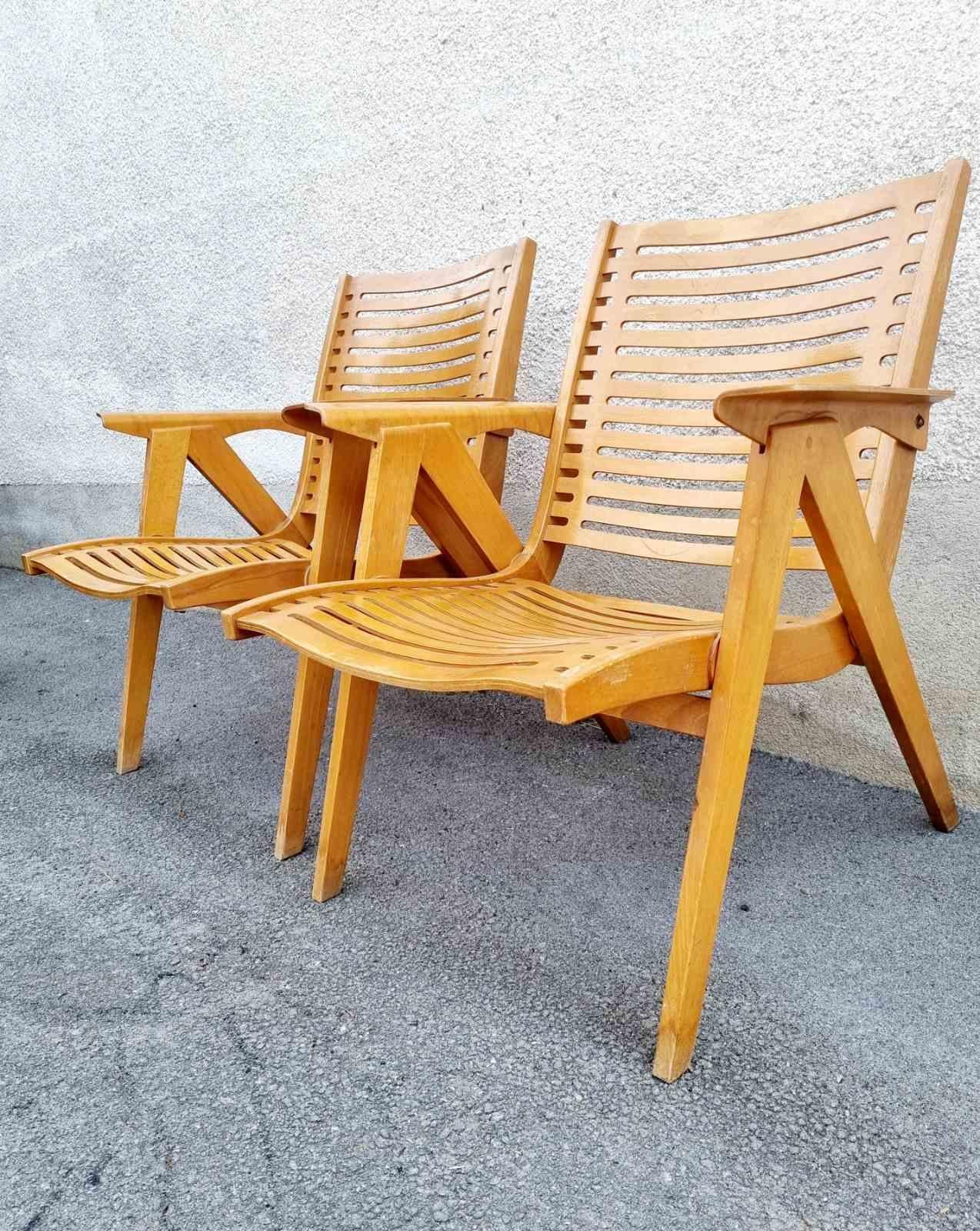 Mid Century Rex Lounge Armchairs Model 120 Designed by Niko Kralj, Slovenia 60s For Sale 4