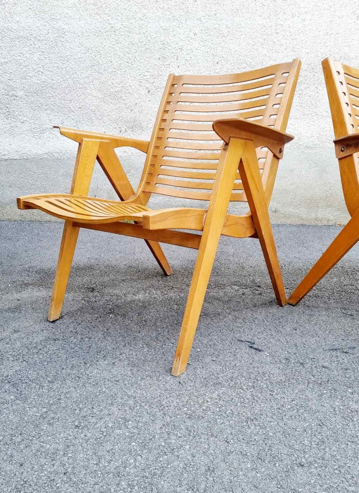 Mid Century Rex Lounge Armchairs Model 120 Designed by Niko Kralj, Slovenia 60s For Sale 2