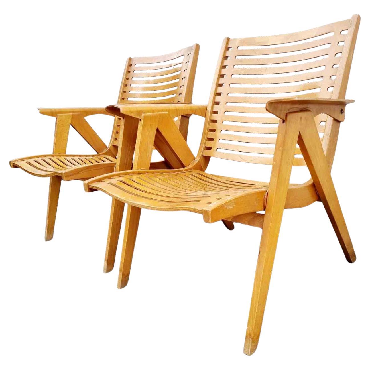 Mid Century Rex Lounge Armchairs Model 120 Designed by Niko Kralj, Slovenia 60s