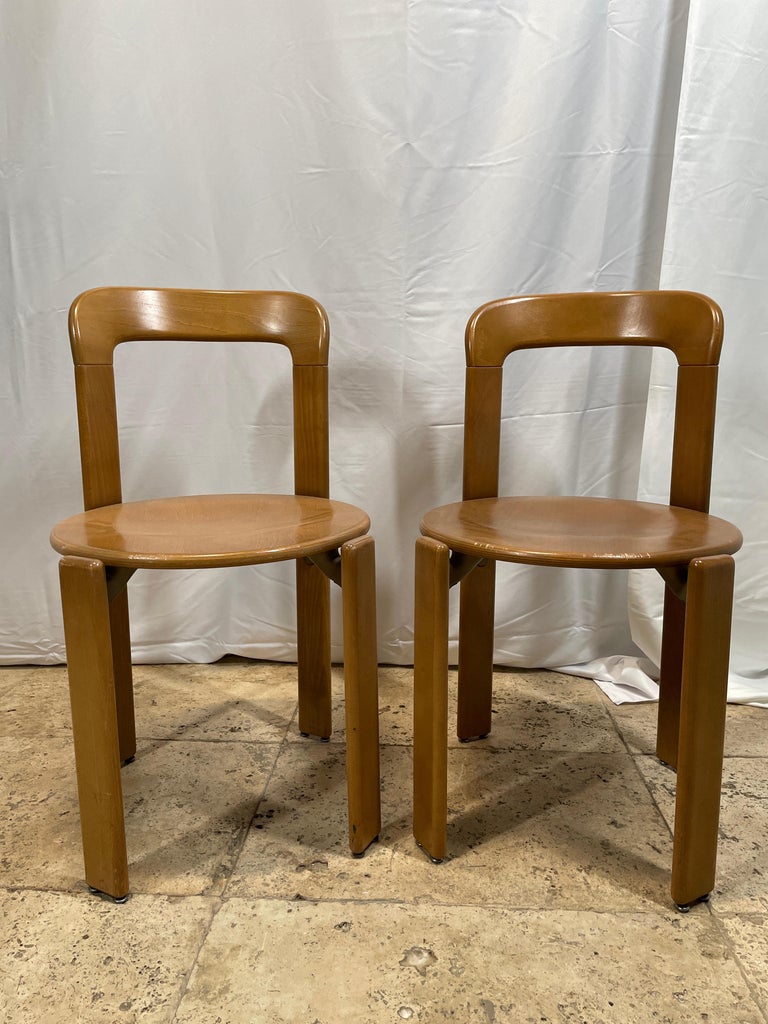 Set of 4 Model 3300 Bruno Rey chairs with red cushion | #269739