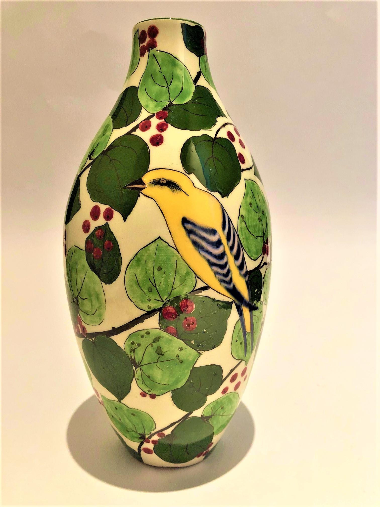 Mid-Century Modern Mid-Century Richard Ginori Birds Ceramic Vase, 1950, Italy