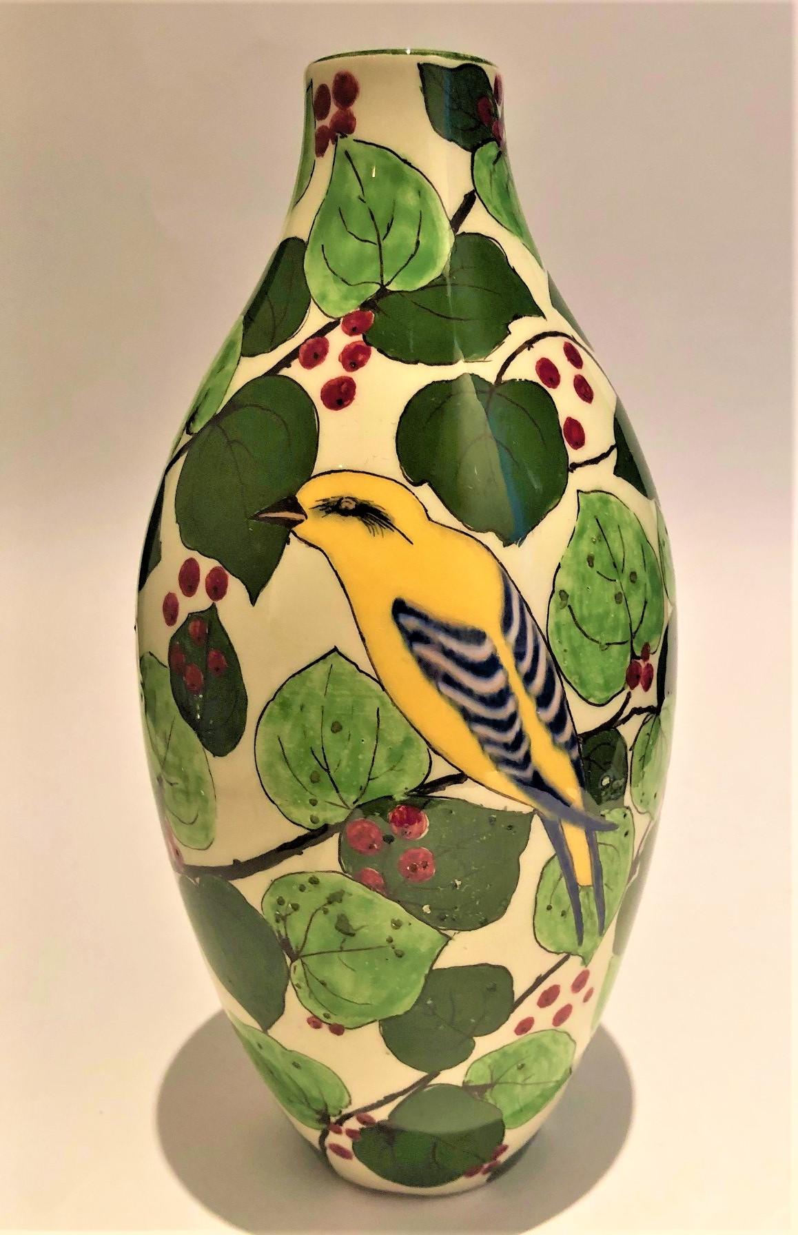 Mid-Century Richard Ginori Birds Ceramic Vase, 1950, Italy 1