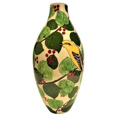 Mid-Century Richard Ginori Birds Ceramic Vase, 1950, Italy