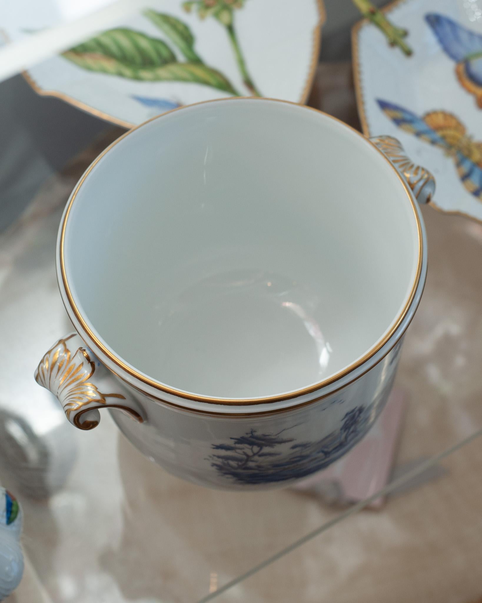 Doré Cache-pot / jardinière avec poignées du milieu du siècle Richard Ginori Pittoria en vente