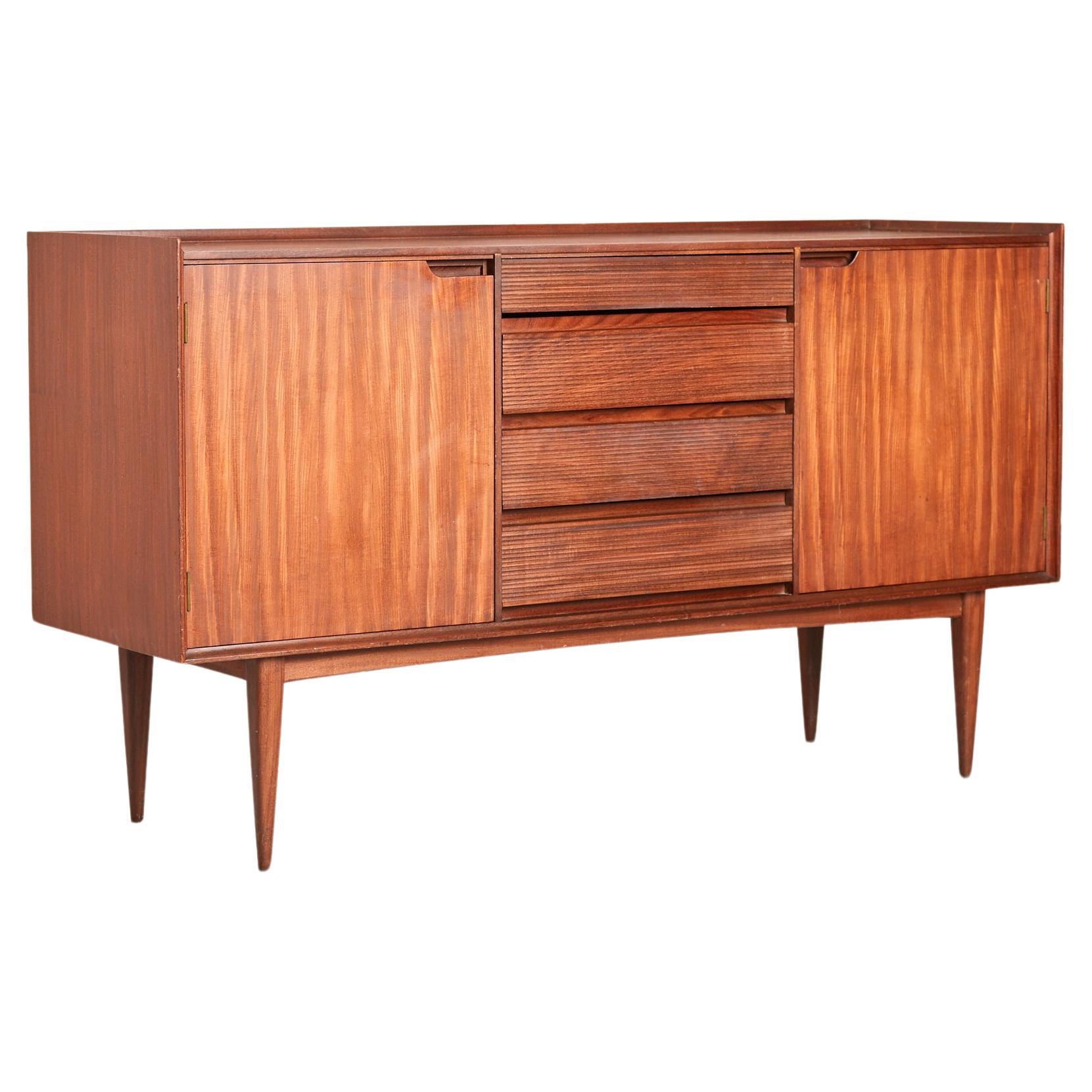 Mid Century Richard Hornby For Heals, Fyne Ladye Sideboard Credenza In Afromosia For Sale
