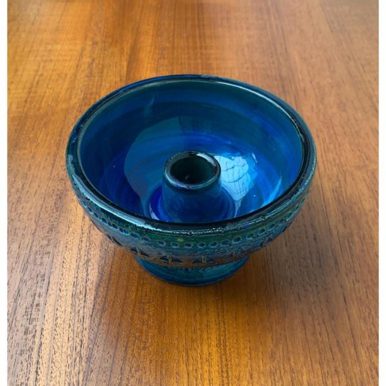 Portavelas de cerámica Rimini Blu de mediados de siglo de Aldo Londi para Bitossi, años 60 en venta 4