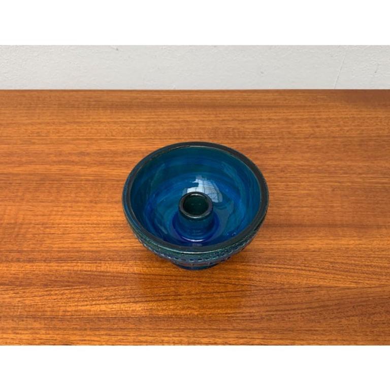 Portavelas de cerámica Rimini Blu de mediados de siglo de Aldo Londi para Bitossi, años 60 Italiano en venta