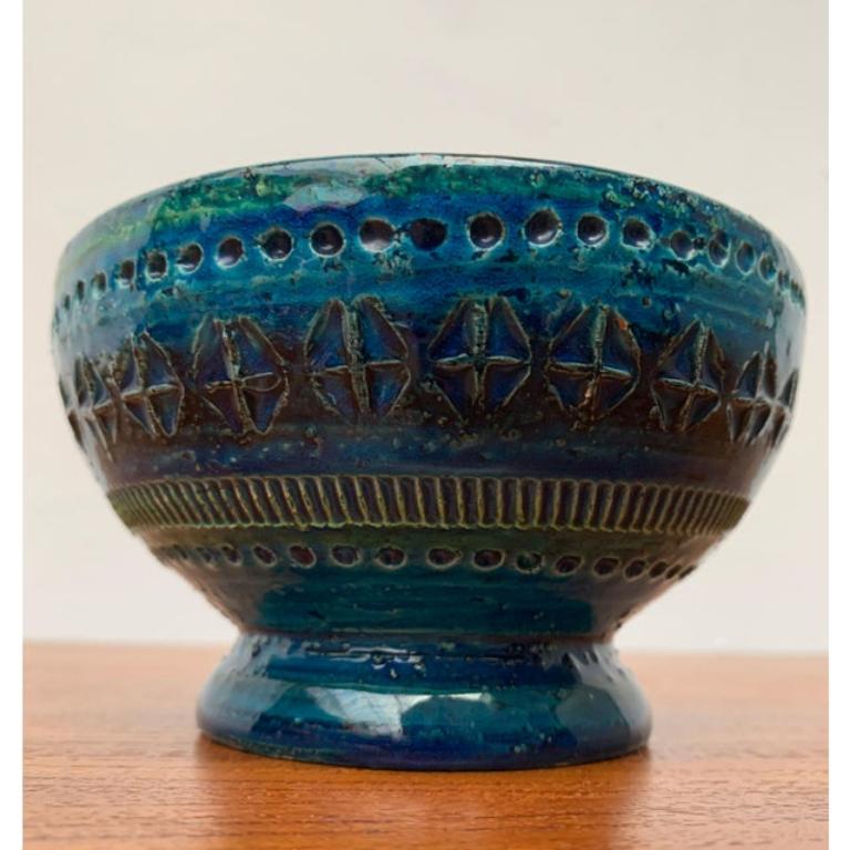 Portavelas de cerámica Rimini Blu de mediados de siglo de Aldo Londi para Bitossi, años 60 siglo XX en venta