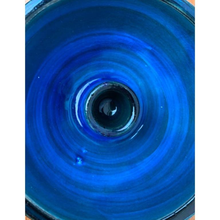 Portavelas de cerámica Rimini Blu de mediados de siglo de Aldo Londi para Bitossi, años 60 Cerámico en venta
