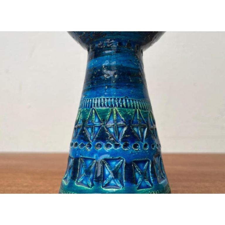 Portacandele di metà secolo in ceramica Rimini Blu di Aldo Londi per Bitossi, 1960 in vendita 5