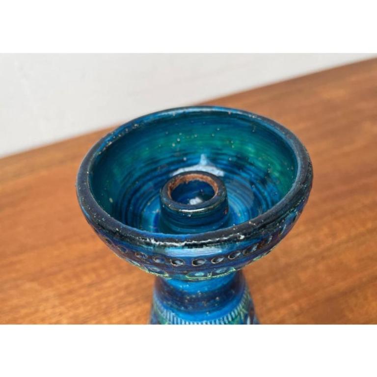 Portacandele di metà secolo in ceramica Rimini Blu di Aldo Londi per Bitossi, 1960 in vendita 2