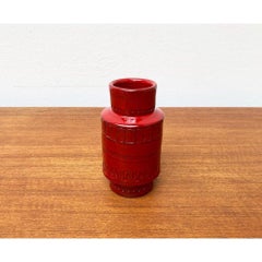 Vaso in ceramica rossa di Rimini di metà secolo di Aldo Londi per Bitossi, anni '60