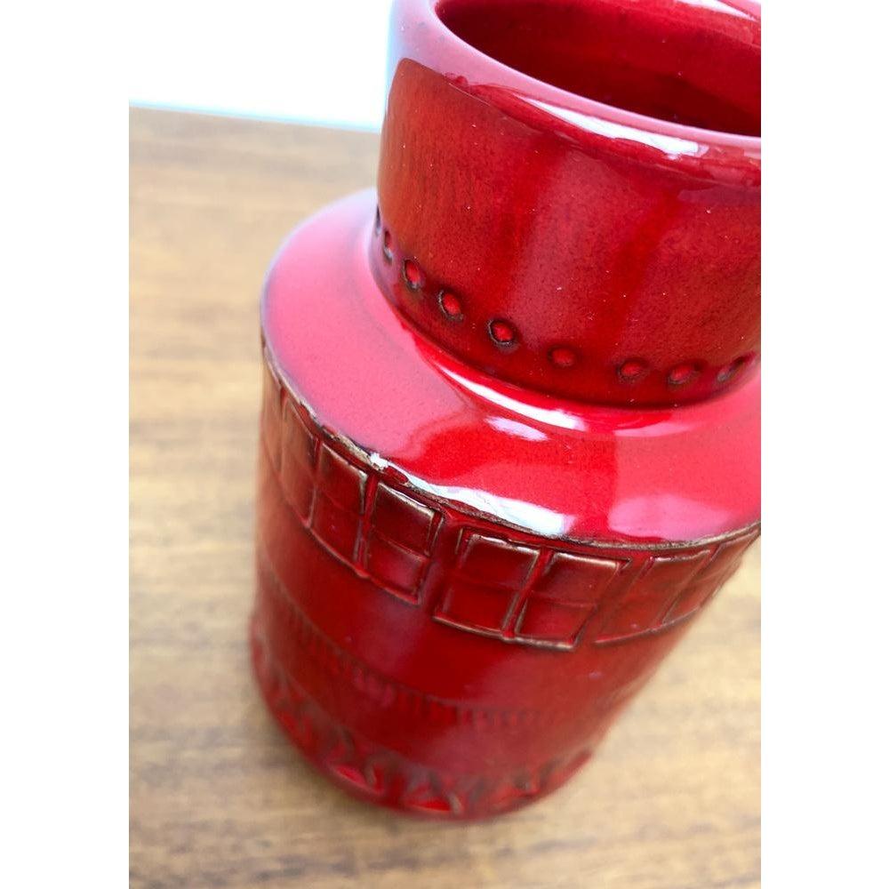 Vaso in ceramica rossa di Rimini di metà secolo di Aldo Londi per Bitossi, anni '60 In condizioni ottime in vendita a Hamburg, DE