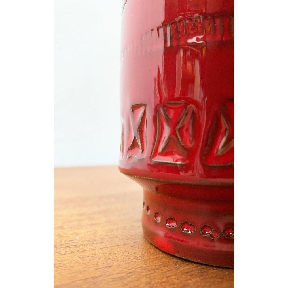 XX secolo Vaso in ceramica rossa di Rimini di metà secolo di Aldo Londi per Bitossi, anni '60 in vendita