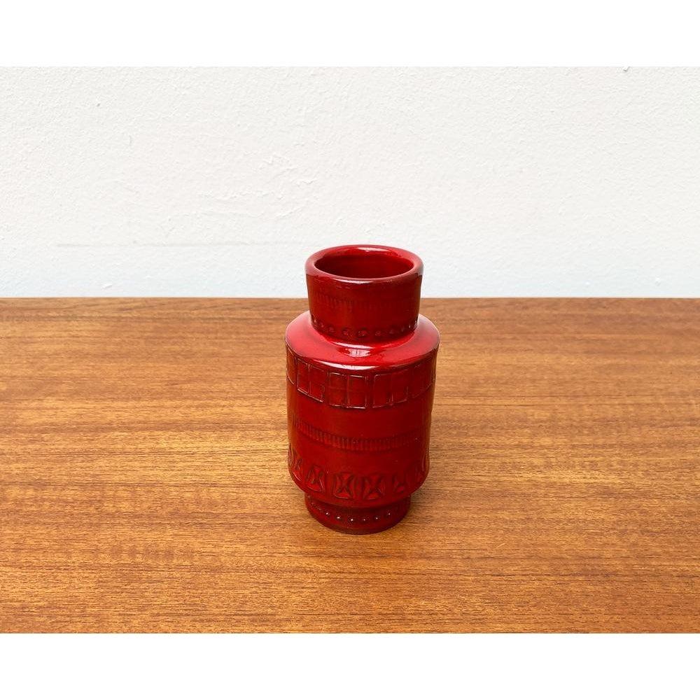 Vaso in ceramica rossa di Rimini di metà secolo di Aldo Londi per Bitossi, anni '60 in vendita 1