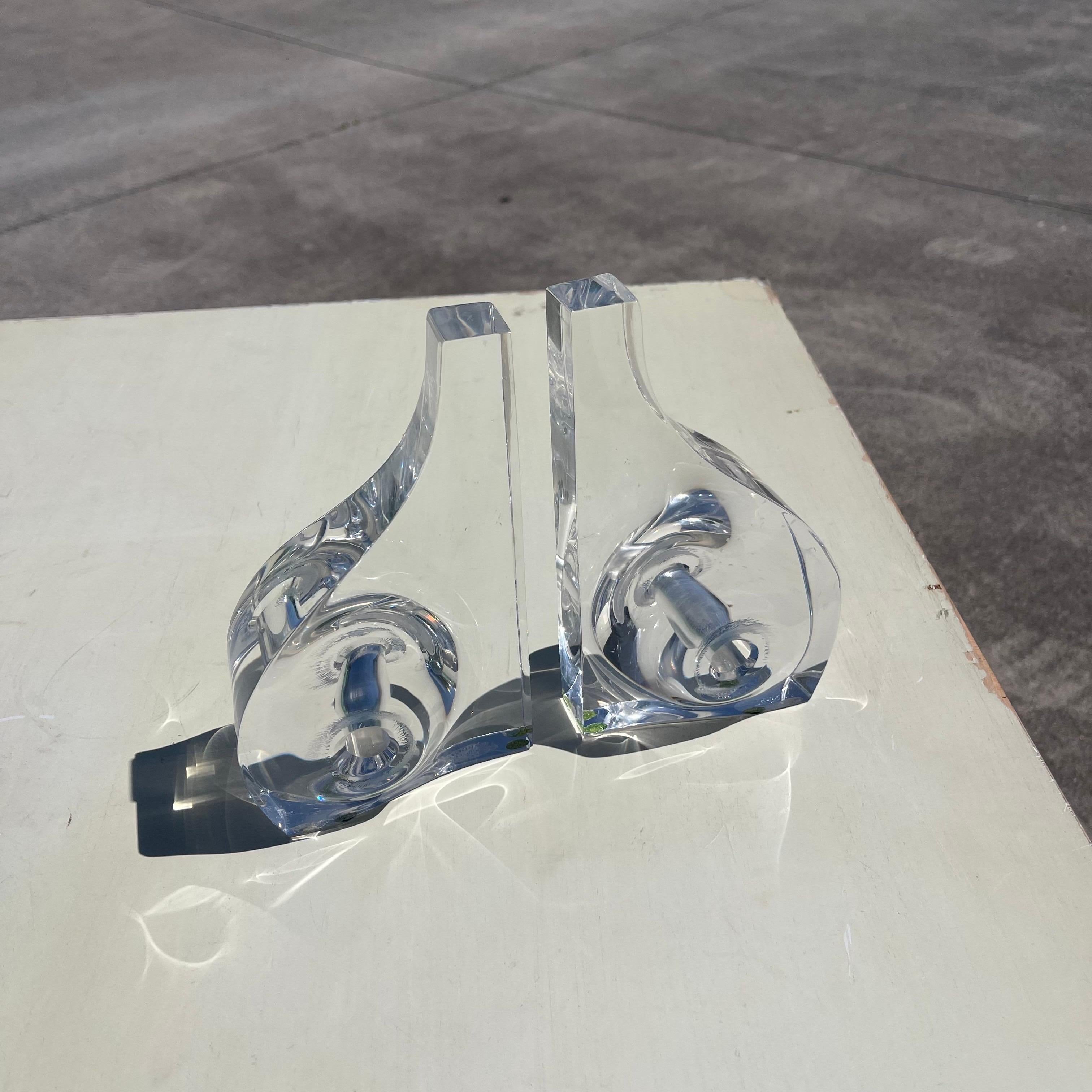 Fabulous modernist lucite bookends by Ritts Astrolite.