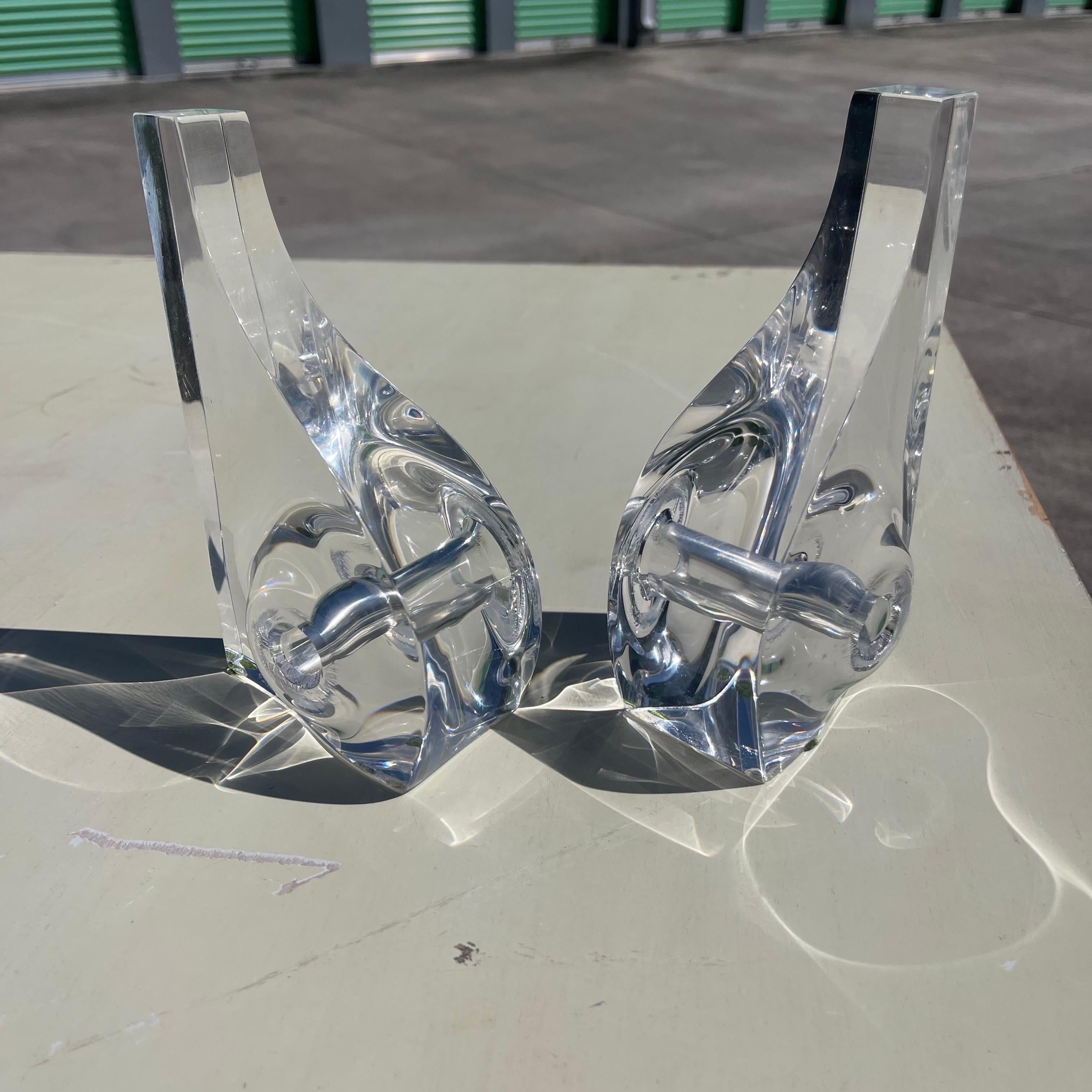 Mid-Century Ritts Astrolite Modern Lucite Bookends, a Pair For Sale 1