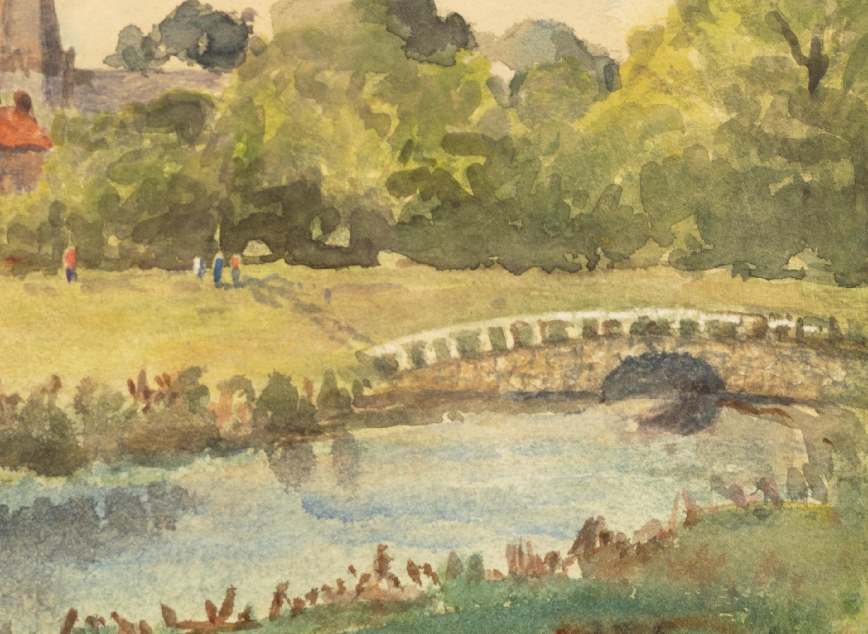 English Mid Century Riverscape Watercolour England, C.1960 For Sale
