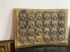 Midcentury Roaring Tiger Bronze-Finish Wall or Ceiling Tiles, Decorative Plates