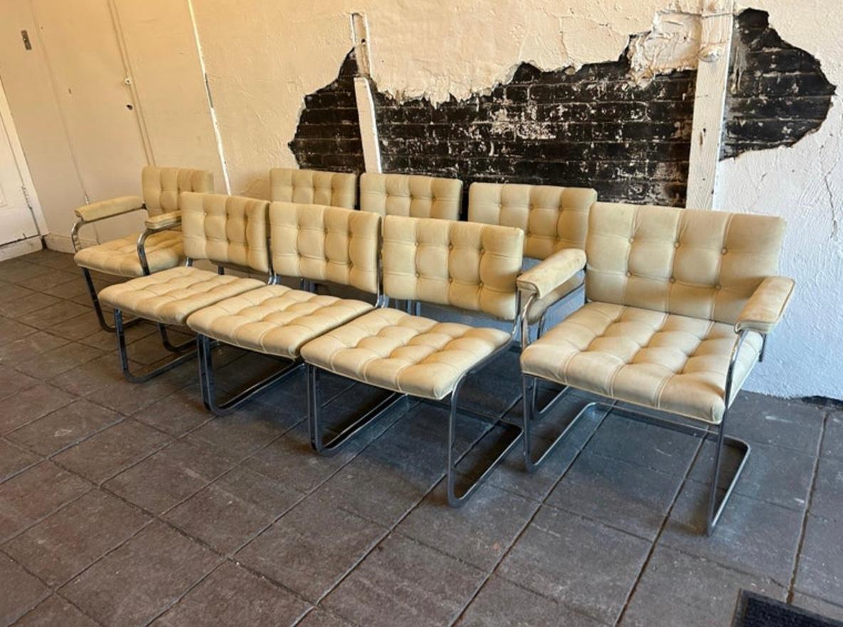 Swiss Mid Century Robert Haussmann for Stendig RH-304 De Sede Chairs Set of 8