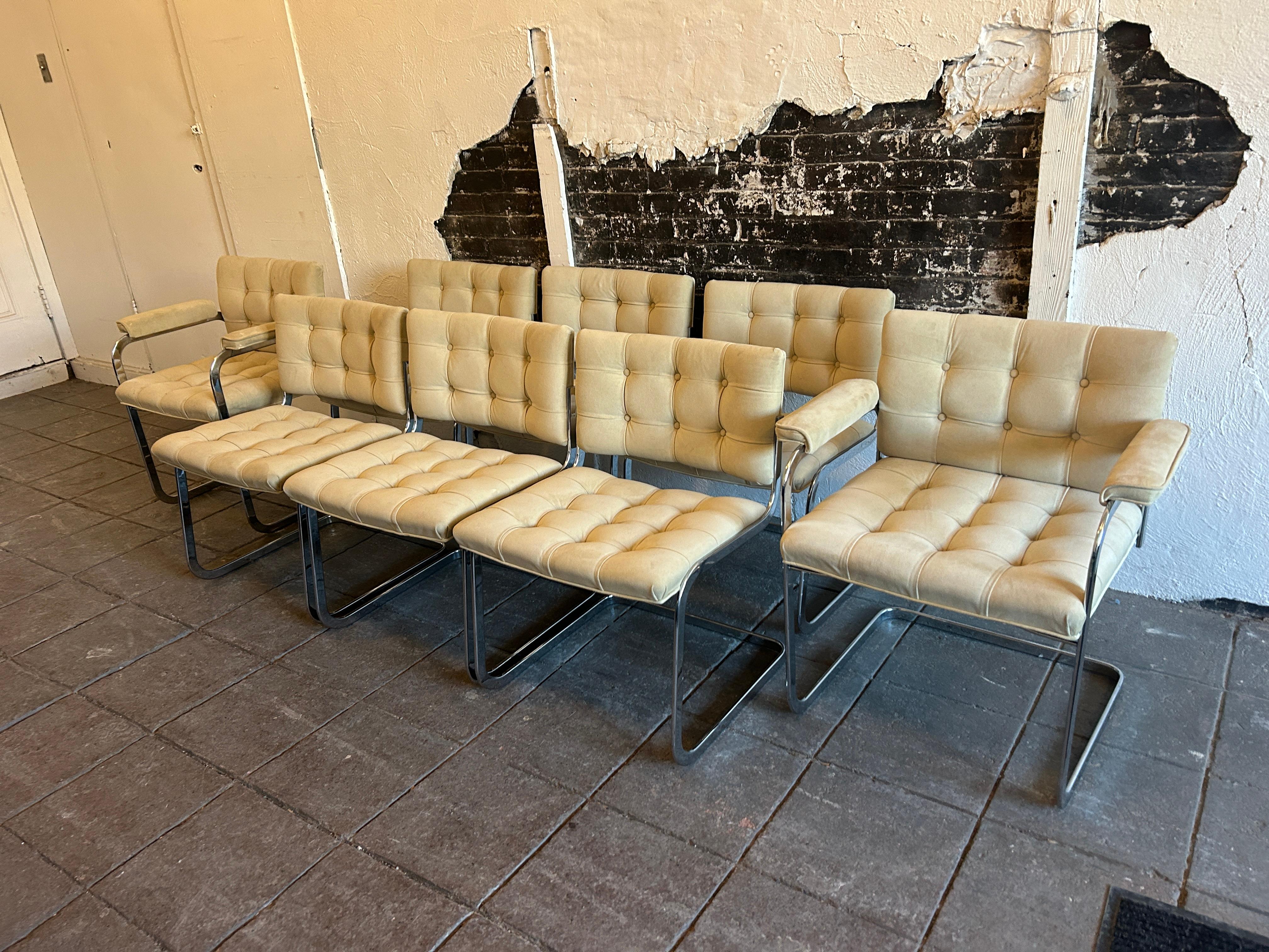 Mid Century Robert Haussmann for Stendig RH-304 De Sede Chairs Set of 8 For Sale 2