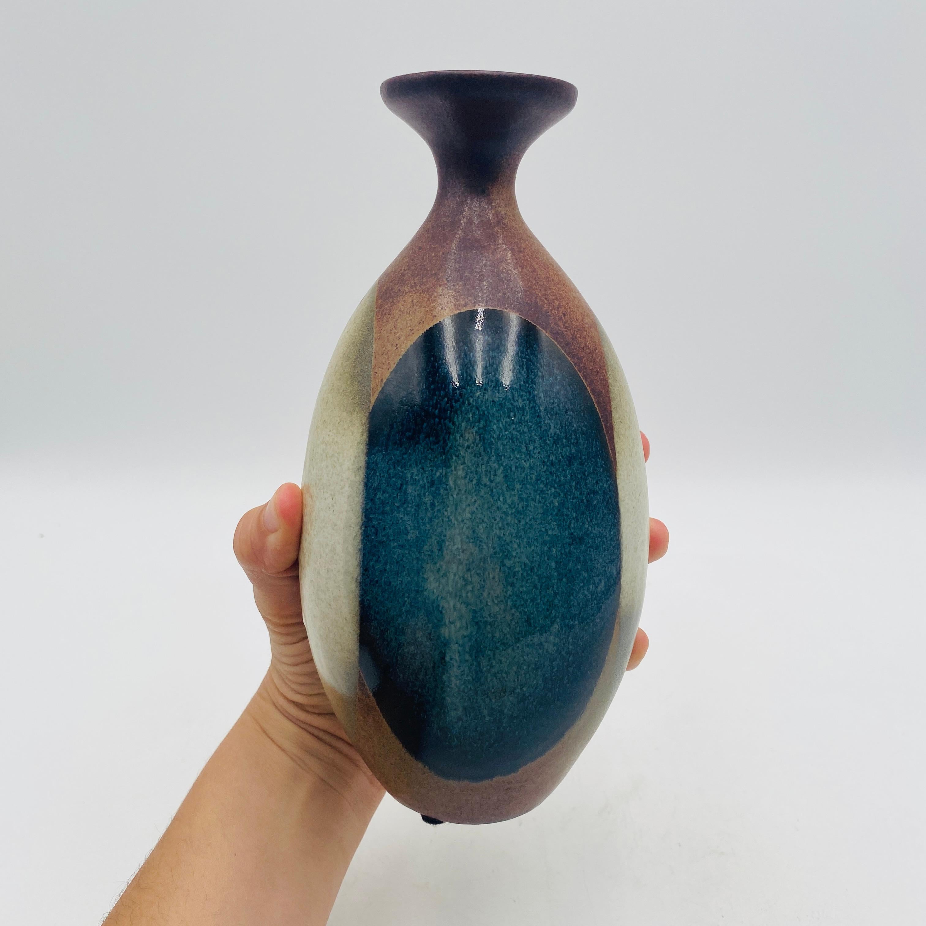 Vaso a goccia di metà secolo Robert Maxwell Pottery Craft California Design 1970s in vendita 2