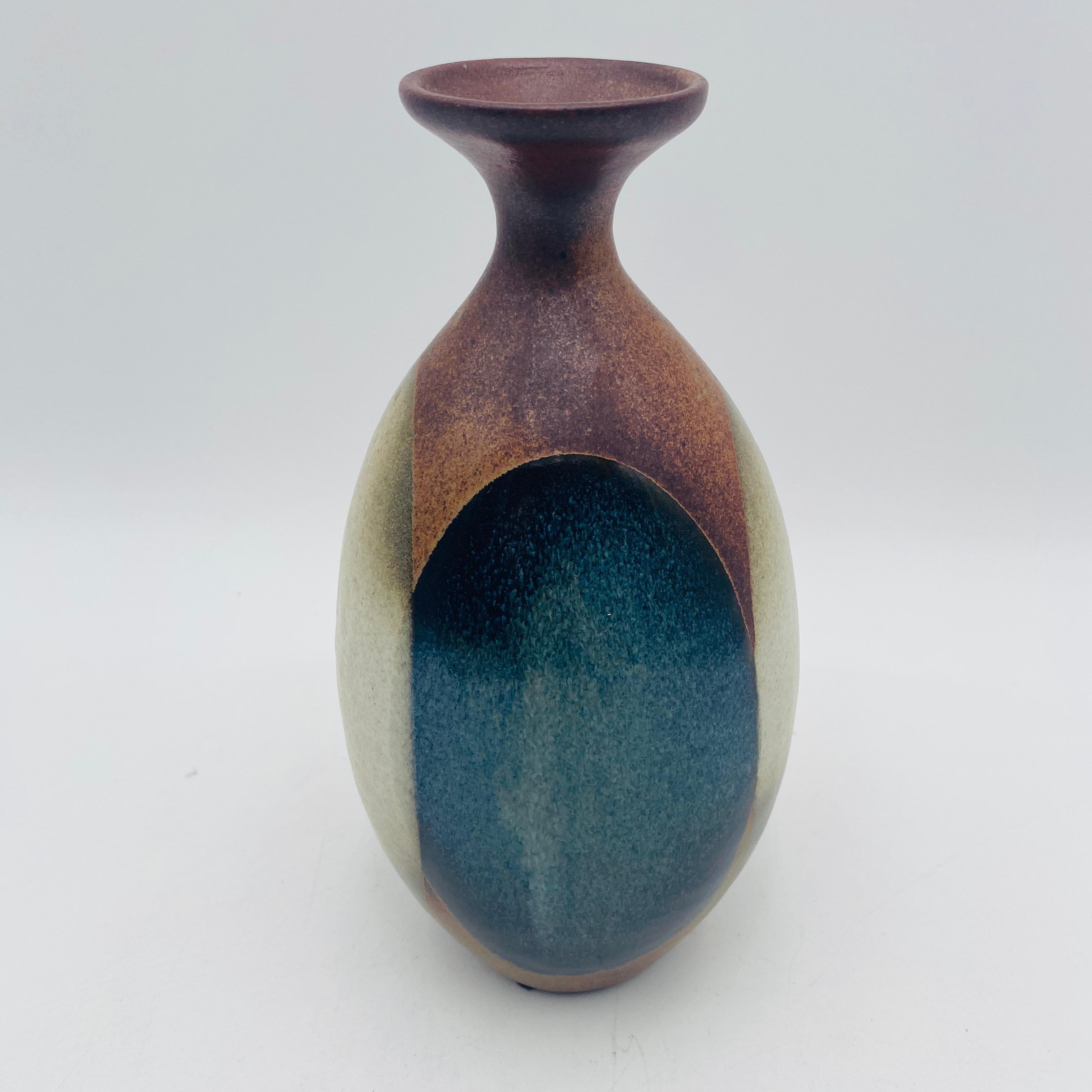 Americano Vaso a goccia di metà secolo Robert Maxwell Pottery Craft California Design 1970s in vendita