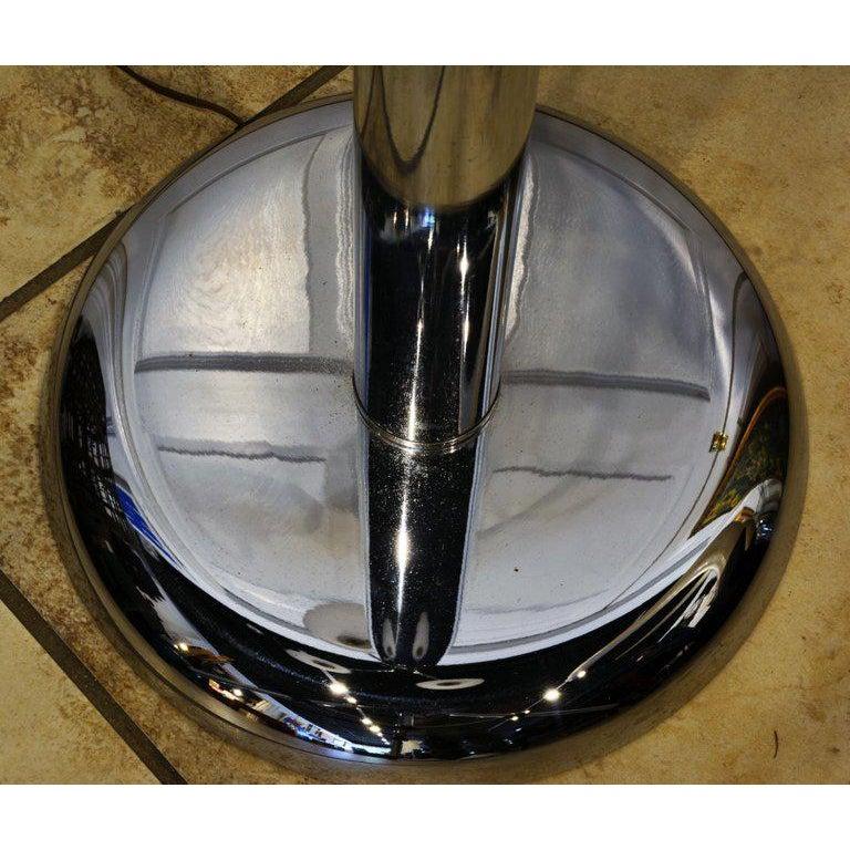 Milk Glass Midcentury Robert Sonneman Style Chrome Waterfall Floor Lamp with Glass Shades