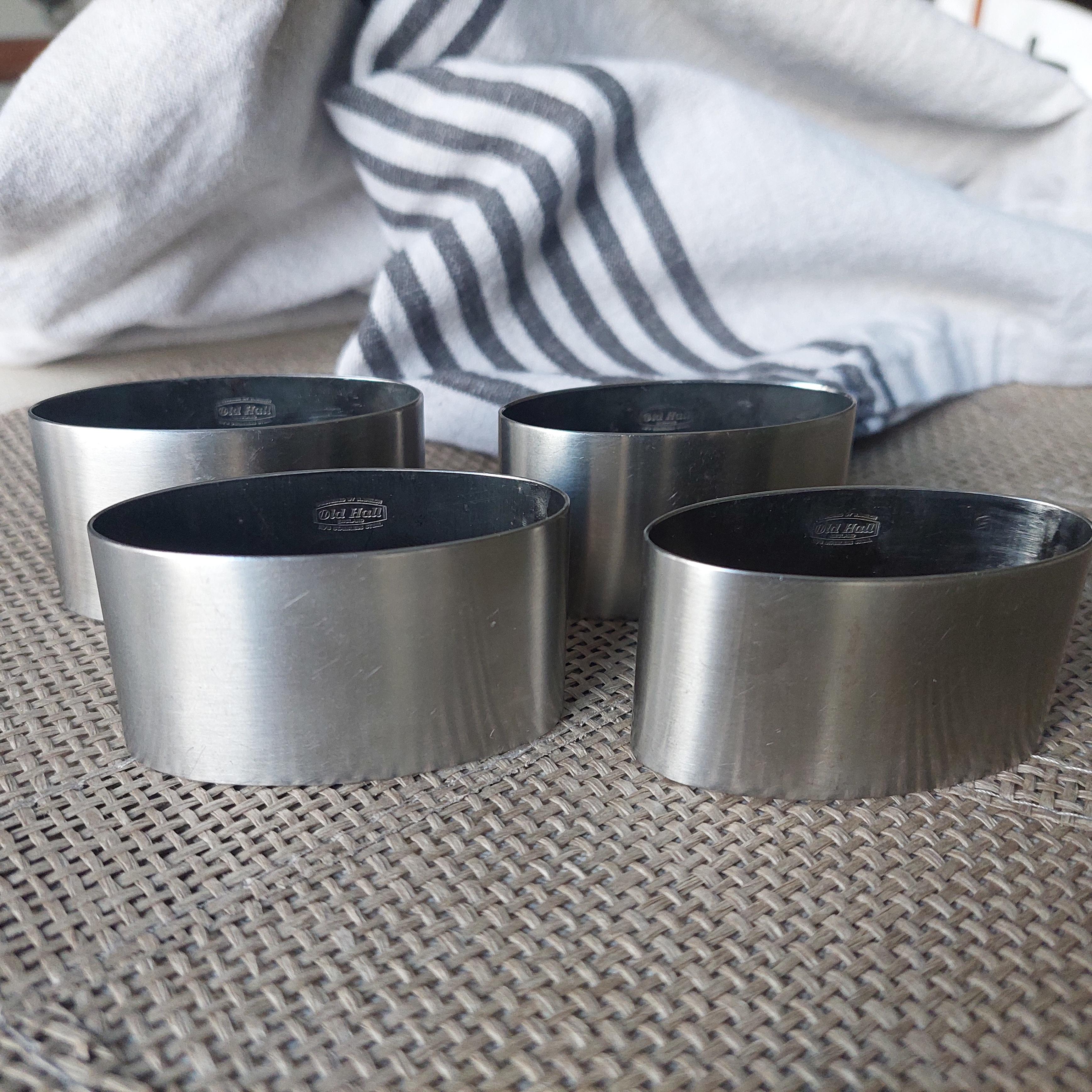 Mid Century Robert Welch Old Hall stainless steel napkin rings, set of 4, 60s 3