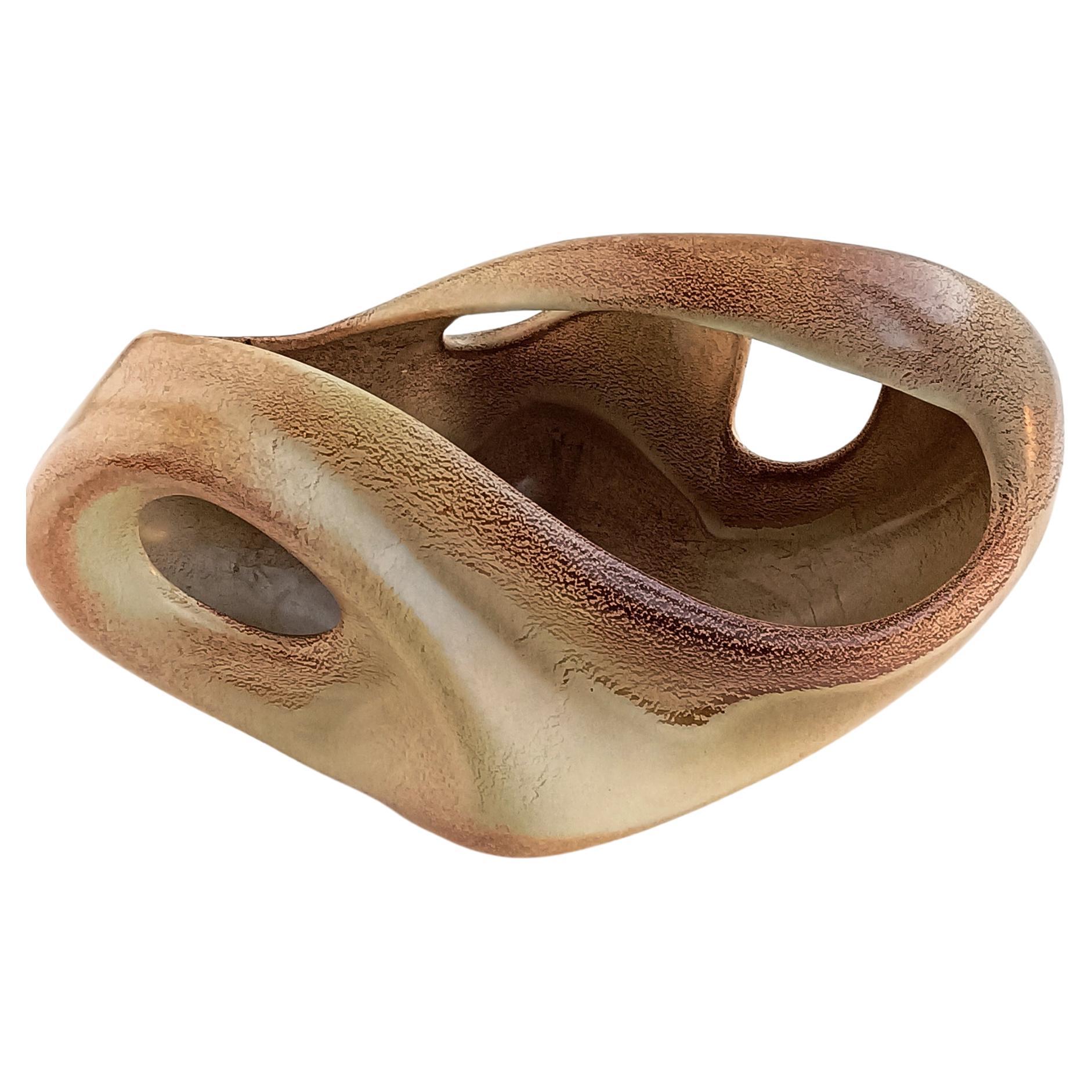 Mid-Century Modern Mid Century Roberto Rigon for Bertoncello Sculptural Vintage Signed Vase, 1960s
