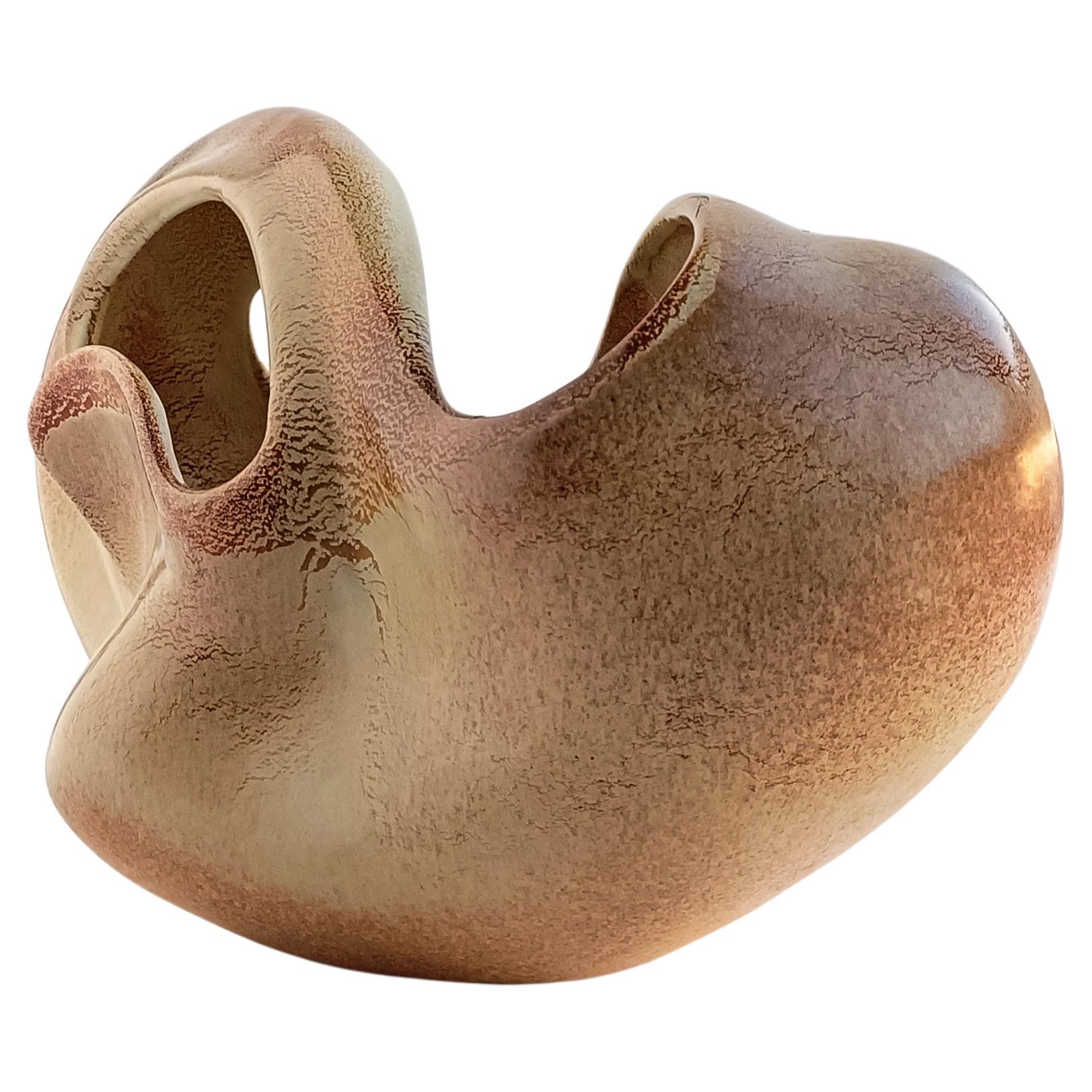 Mid Century Roberto Rigon for Bertoncello Sculptural Vintage Signed Vase, 1960s In Good Condition In Valencia, VC