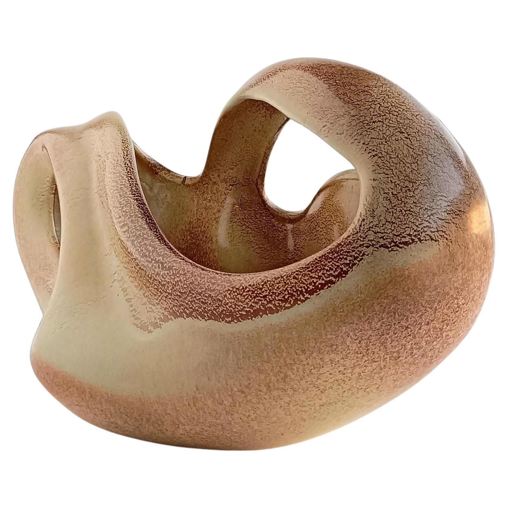 Mid-20th Century Mid Century Roberto Rigon for Bertoncello Sculptural Vintage Signed Vase, 1960s