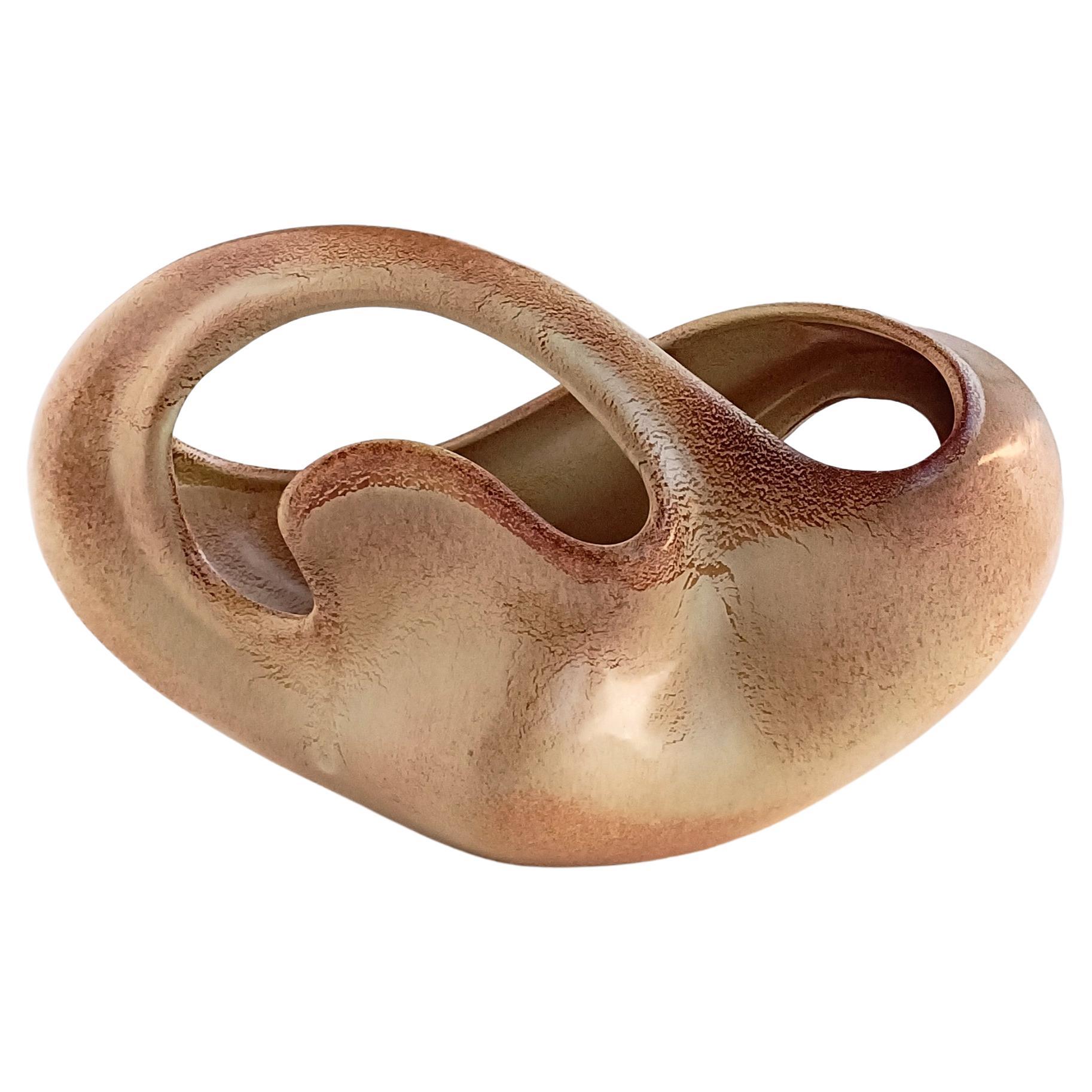 Ceramic Mid Century Roberto Rigon for Bertoncello Sculptural Vintage Signed Vase, 1960s