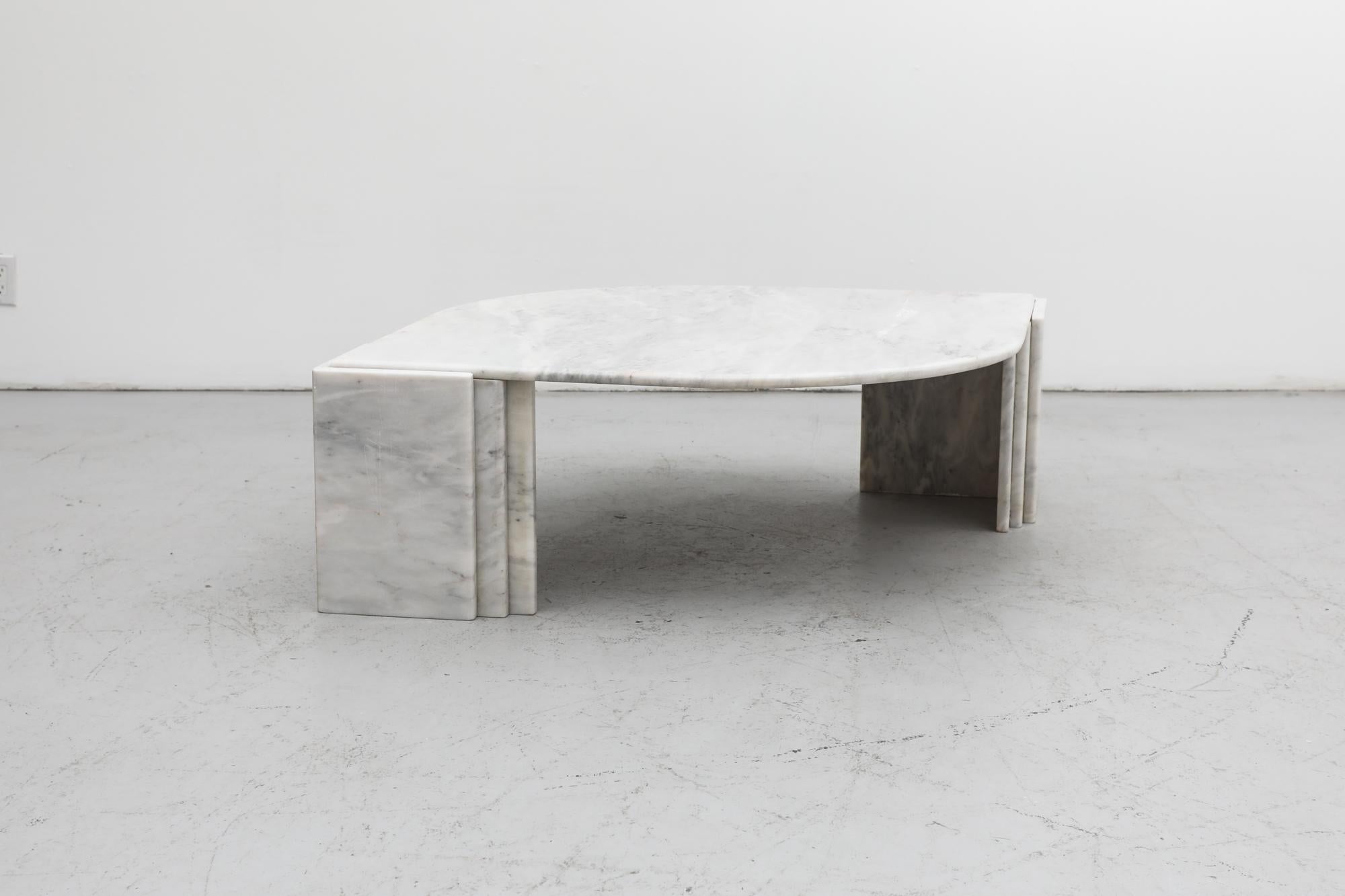 Midcentury Roche Bobois 'Attributed' Cat’s Eye Shaped Marble Coffee Table 13
