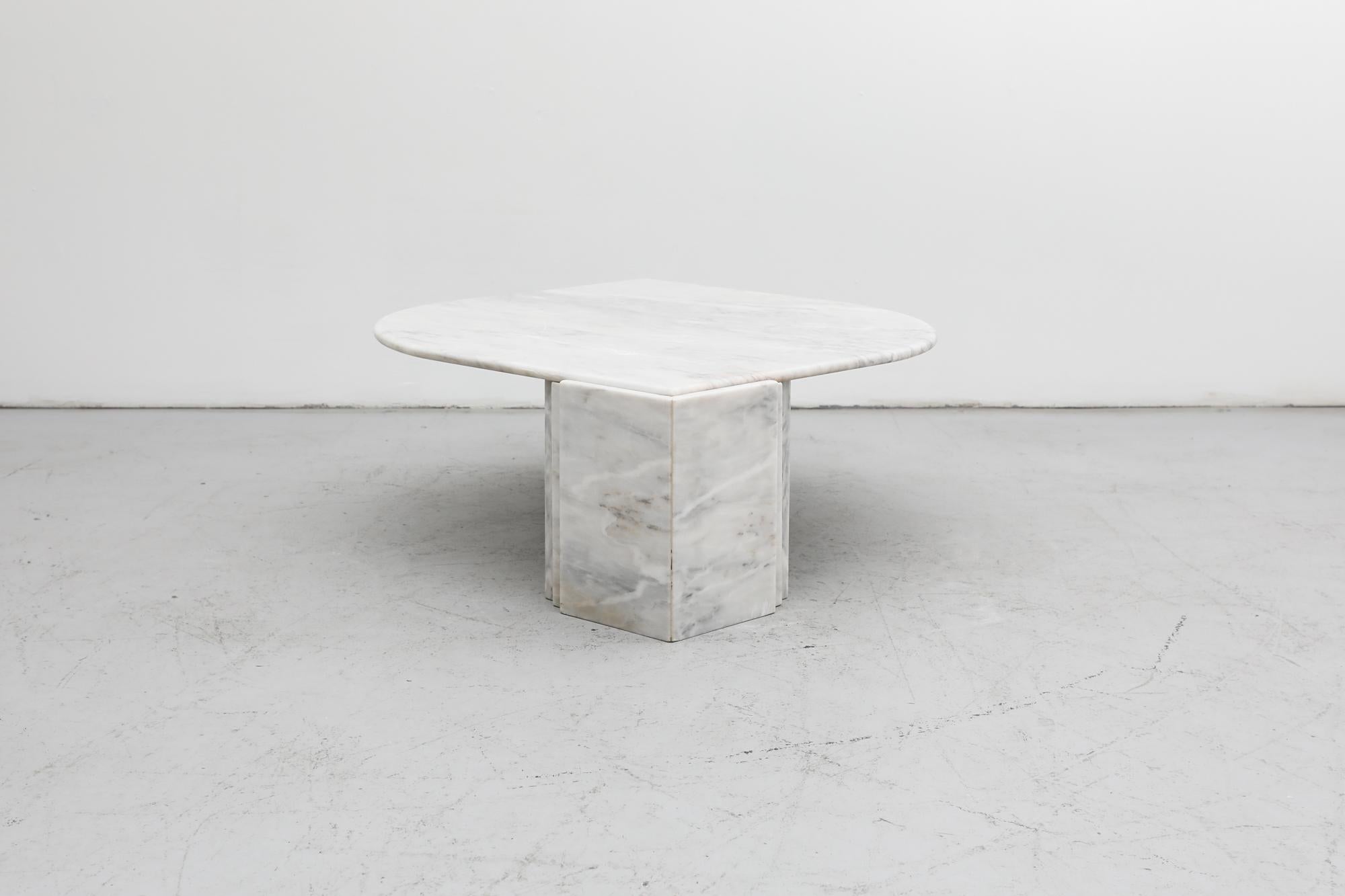 Italian Midcentury Roche Bobois 'Attributed' Cat’s Eye Shaped Marble Coffee Table