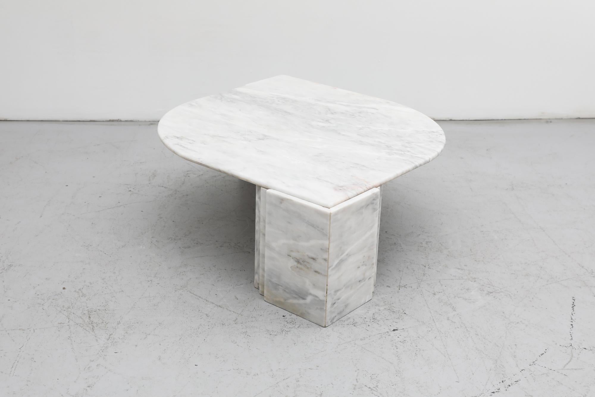 Midcentury Roche Bobois 'Attributed' Cat’s Eye Shaped Marble Coffee Table In Good Condition In Los Angeles, CA