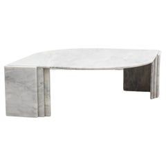 Midcentury Roche Bobois 'Attributed' Cat’s Eye Shaped Marble Coffee Table