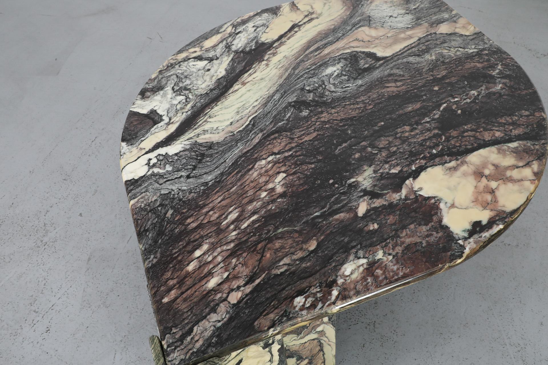 Mid-Century Roche Bobois Attributed Cat’s Eye Solid Marble Coffee Table 7