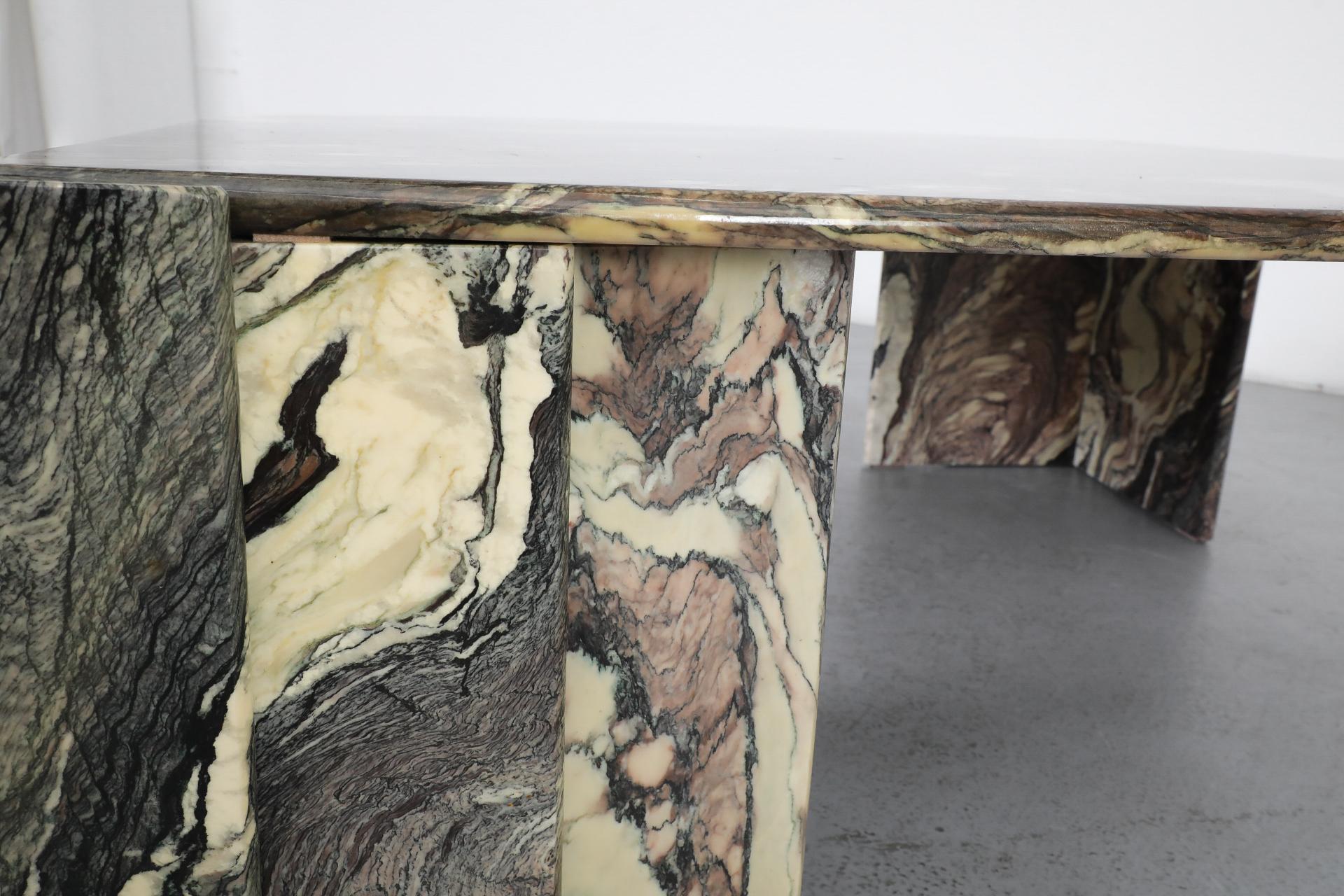 Mid-Century Roche Bobois Attributed Cat’s Eye Solid Marble Coffee Table 10