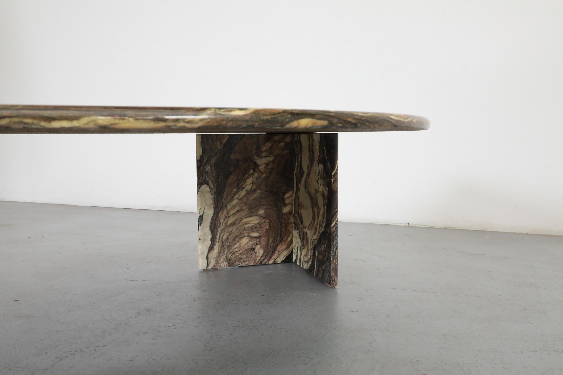 Mid-Century Roche Bobois Attributed Cat’s Eye Solid Marble Coffee Table 11