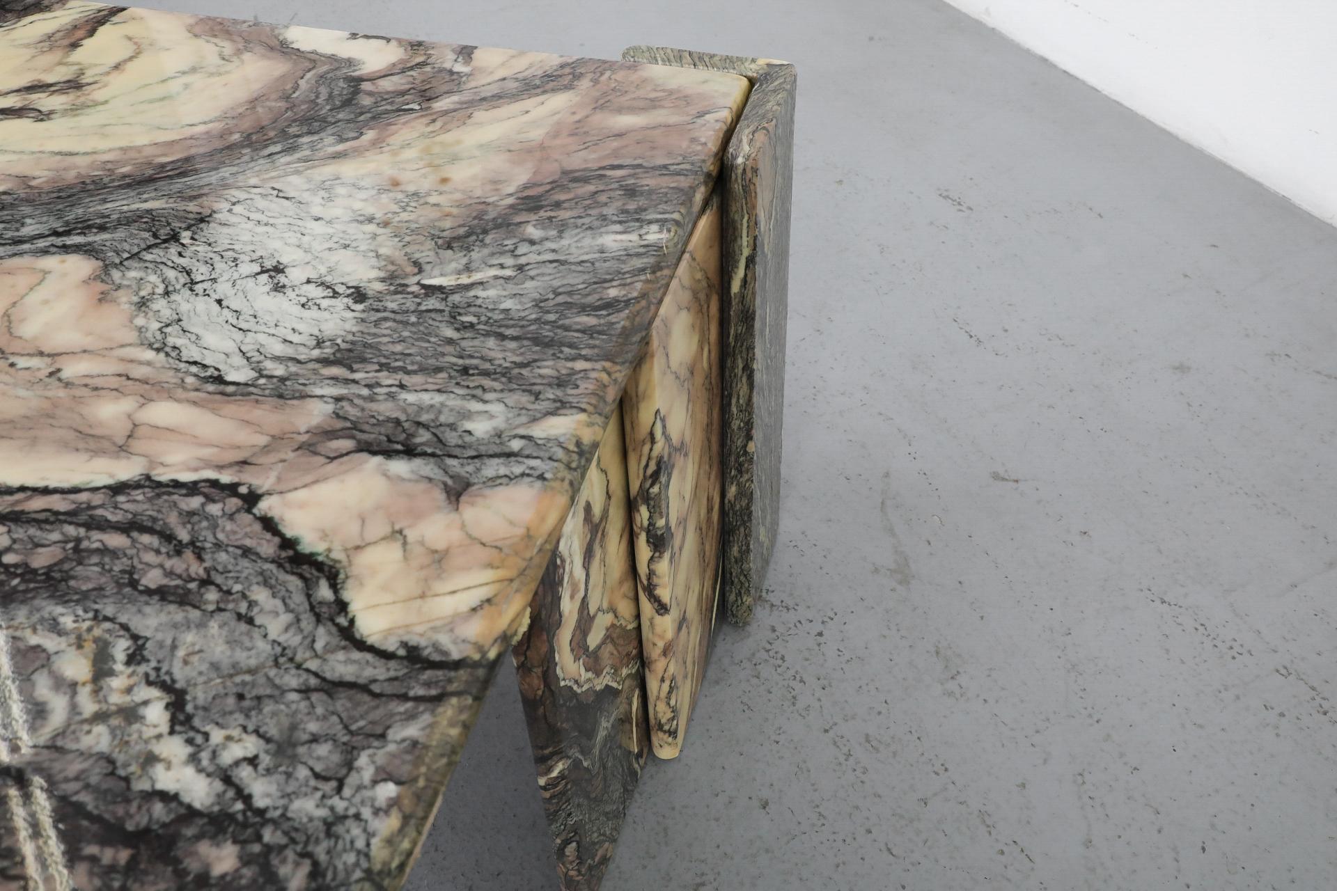 Mid-Century Roche Bobois Attributed Cat’s Eye Solid Marble Coffee Table 12