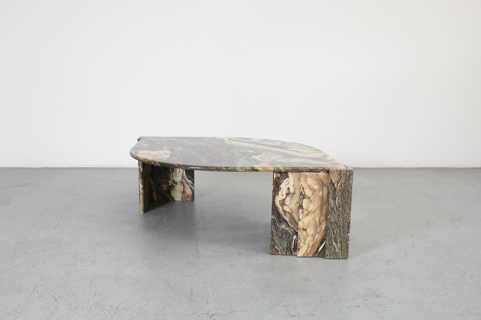 Mid-Century Modern Mid-Century Roche Bobois Attributed Cat’s Eye Solid Marble Coffee Table