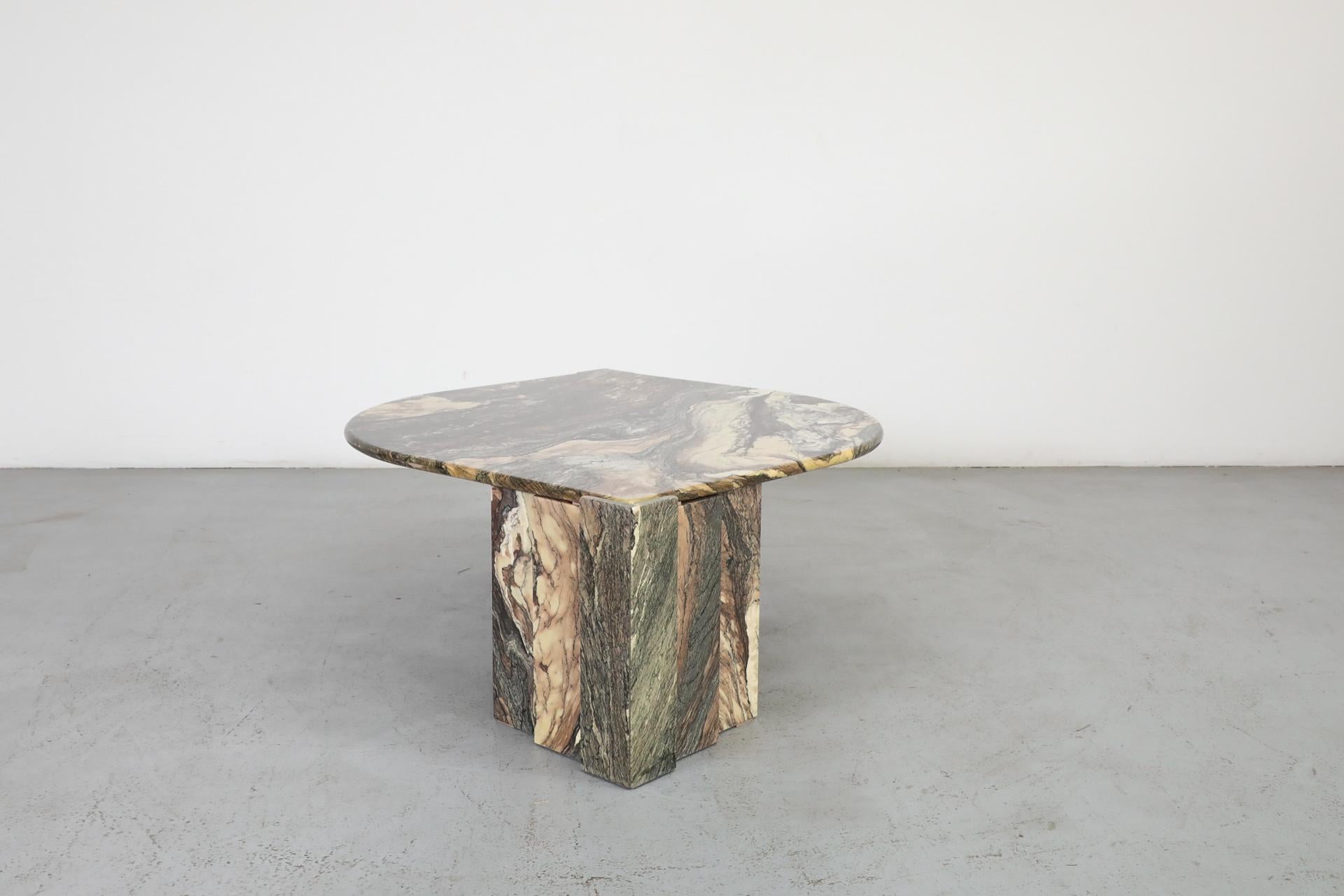 Italian Mid-Century Roche Bobois Attributed Cat’s Eye Solid Marble Coffee Table