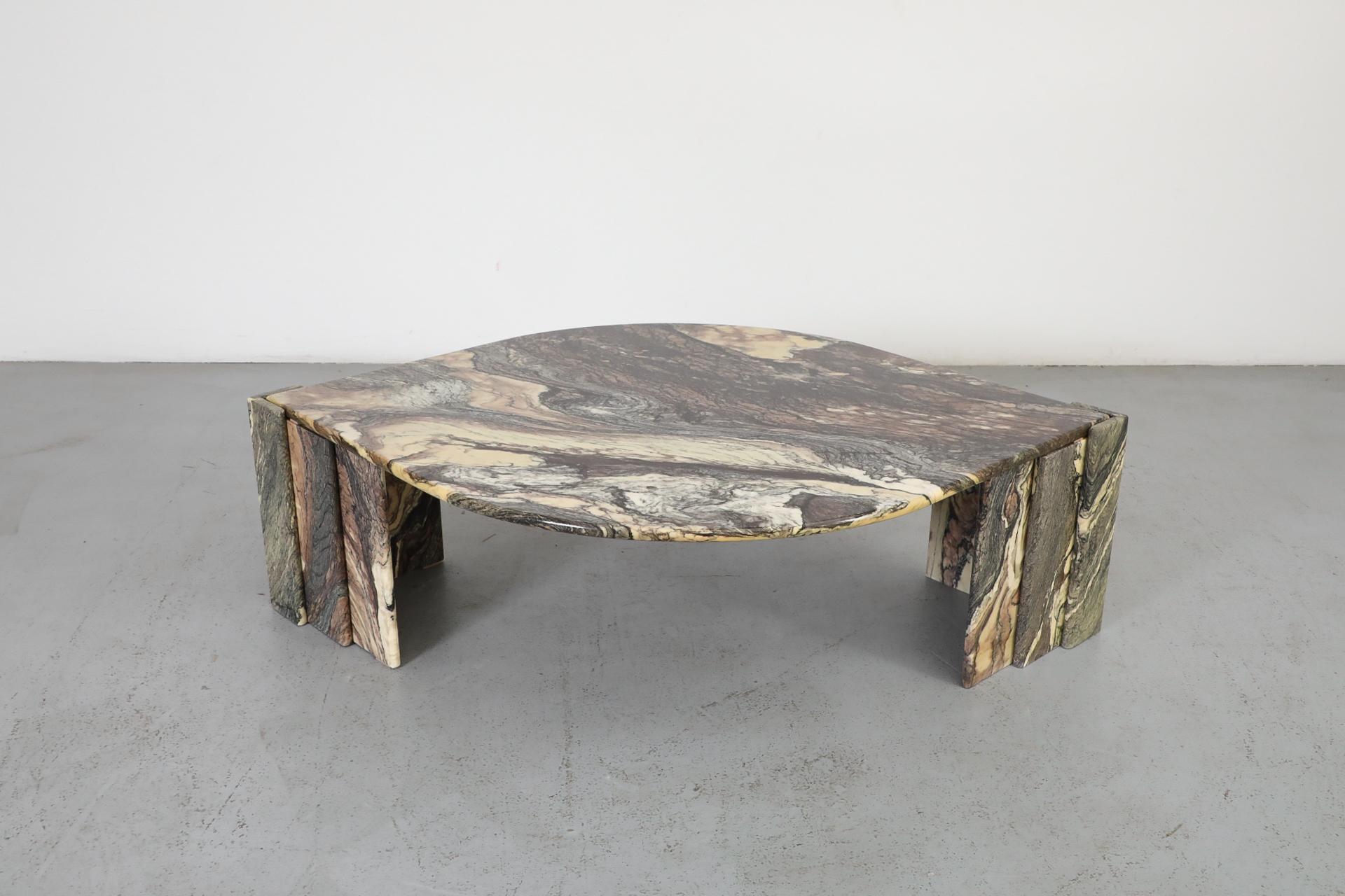 Mid-Century Roche Bobois Attributed Cat’s Eye Solid Marble Coffee Table 1